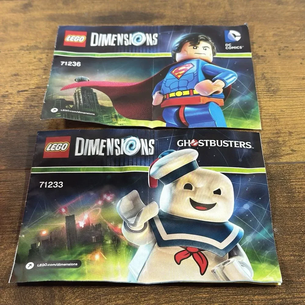 Lot Of 23 Pc. Lego Dimensions Character Tag Bases & 13 Manuals